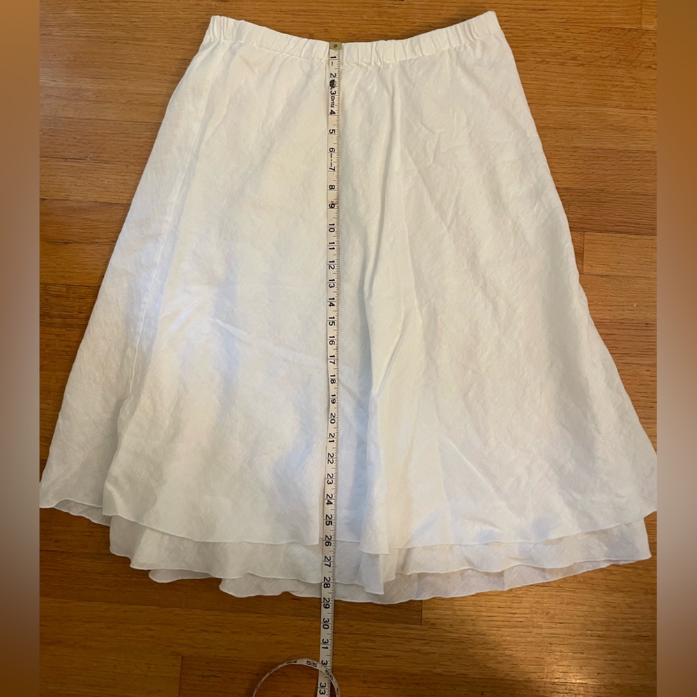J. Jill Cream Linen Skirt